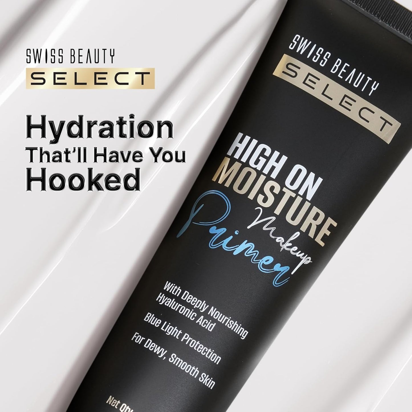 Swiss Beauty Select High On Moisture Makeup Primer | Enriched With Glycerin & Hyaluronic Acid | Protects Against Harsh Blue Light Rays | Intensely Nourishing | 65g