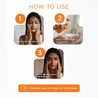 SKINQ Sun Protect Ultra Light Gel Sunscreen SPF 50+ PA++++ with Vitamin C | In-Vivo Tested | Zero White Cast | Lightweight, Non-Greasy | For Dry & Sensitive Skin | Dermat Formulated | 50ml