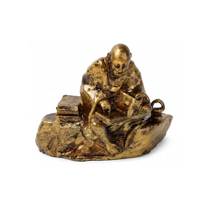 Polyresin Ramayani Hanuman Ji Idol | Lord Hanuman Statue for Pooja Room | Antique Bajrangbali Murti Devotional Showpiece (L9 cm x W6 cm x H7 cm)