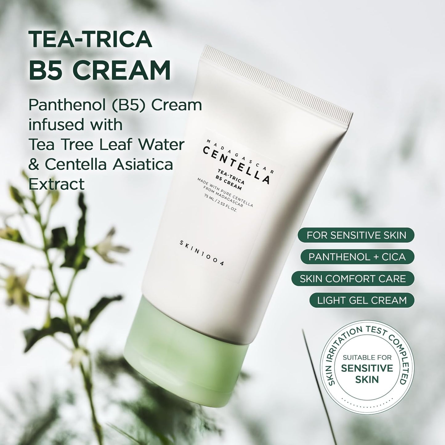 SKIN1004 Madagascar Centella Tea-Trica B5 Cream | Made with pure Centella | 2.53 fl.oz | 75ml
