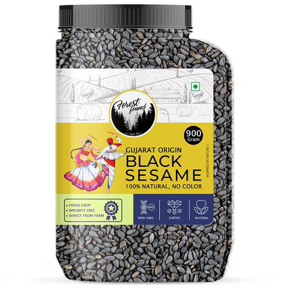 Forest Found Natural Black Sesame Seeds (900g) – High Protein & Calcium Unhulled Kale Til | Fresh Crop Superfood for Hair Growth, Bone Health & Weight Loss