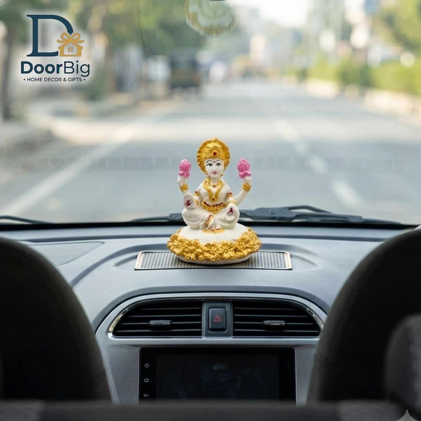 Gold Art India Laxmi Idol,Laxmi Statue for Home Decor,Laxmi MATA murti for Office Desk, & Laxmi Idol for Car Dashboard,Unique Wedding & Birthday Gift