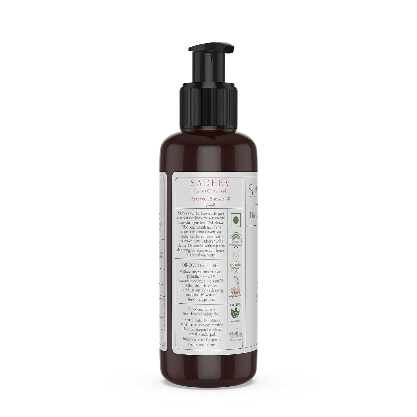 Sadhev Ayurvedic Shower Oil With Goodness Of Vanilla For Hydration And Moistrization