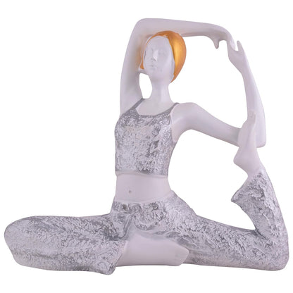 Resin Yoga Lady Home & Office Decor Fantasy Showpiece (Y500),White