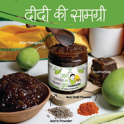 FarmDidi Mango Chunda Chutney Sweet & Tangy Aam Chunda (Aam Murabba Style) Homemade Traditional Pickle Oil-Free No Chemical Preservatives