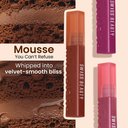 Swiss Beauty Mudpie Lipstick | Soft Matte Mousse Finish | Highly Pigmented | Non-Transfer | Long-Lasting Wear | Infused with Hyaluronic Acid & Castor Oil | Shade-5. Pretty Hustler, 3g