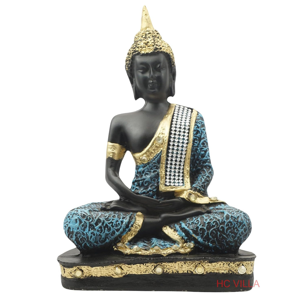 Polyresin Sitting Buddha Idol Statue Showpiece for Home Decoration, Pooja Room, Office Desk, Living Room & Gift Items | Meditating Buddha Figurine for Spiritual & Zen Décor