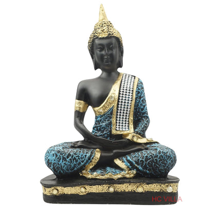 Polyresin Sitting Buddha Idol Statue Showpiece for Home Decoration, Pooja Room, Office Desk, Living Room & Gift Items | Meditating Buddha Figurine for Spiritual & Zen Décor