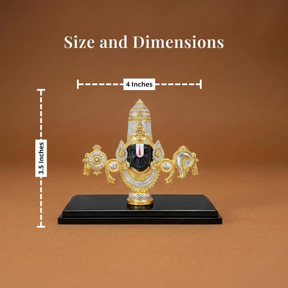 Dev Aastha 999 Silver Plated Balaji Idol | 4-Inch Lord Venkateswara Swamy Statue for Sacred Vastu Home Decor | Mandir Showpiece for Pooja Room & Ideal Devotional Gift