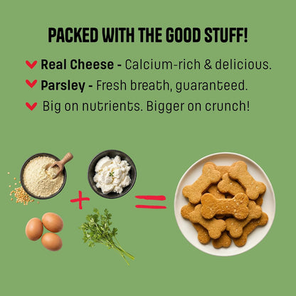 Muttley Crew Dog Biscuits with Real Cheese & Herb | Healthy Adult Dog Treats for Easy Digestion | All Natural | Grain-Free | Gluten-Free | No Artificial Preservatives | No Added Flavour (200g)