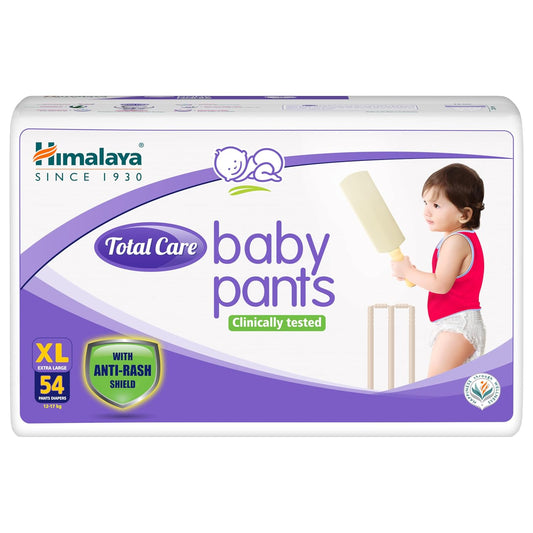 Himalaya Total Care Baby Pants Diapers, Extra Large (12-17 kg), 54 Count, With Anti-Rash Shield, Rapid Absorption, Superior Comfort, Clinically tested