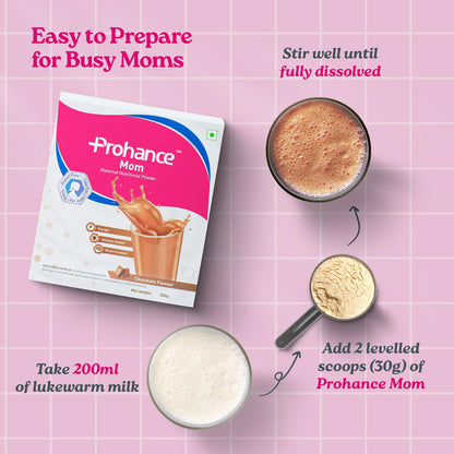 Prohance Nutritional Chocolate Drink for Pregnancy - 200g | Fetal Growth & Brain Development| Contains Dietary Fiber | Proteins, DHA, 25 Vitamins & Minerals