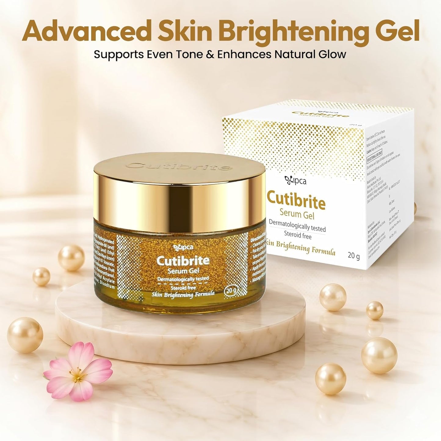 Ipca Cutibrite Serum Gel – 20g Skin Radiance Serum, Helps Reduce Appearance of Dark Spots, Improves Even Skin Tone & Clarity, Lightweight Daily Use Formula