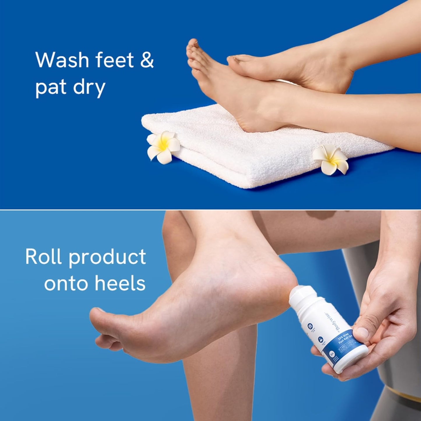 Be Bodywise 20% Urea Foot Cream Roll On 50ml | For Dry & Cracked Heels | With 2% Lactic Acid, Olive Oil & Vitamin E | Helps Repair and Moisturise Cracked Heels