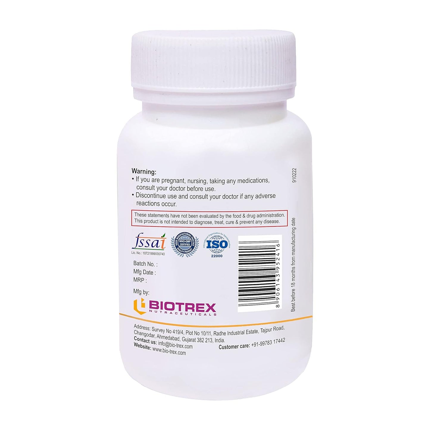 Biotrex Nutraceuticals Vitamin B12 Supplement With Glycine - 60 Tablet