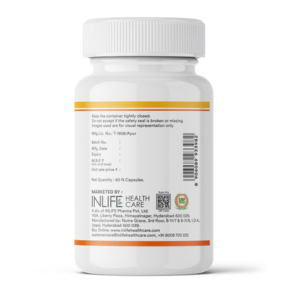 INLIFE Curcumin Capsules with Turmeric Oil | 71% Turmerones & 95% Curcuminoids | Supercritical CO₂ Extracted Oil Supplement | Immune Support & Joint Health – 60 Liquid Filled Vegetarian Capsules