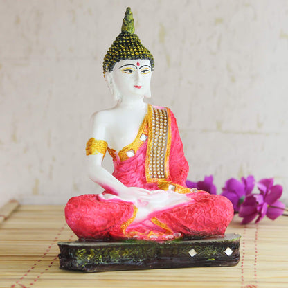 Red Buddha Decorative Showpiece - 24 cm
