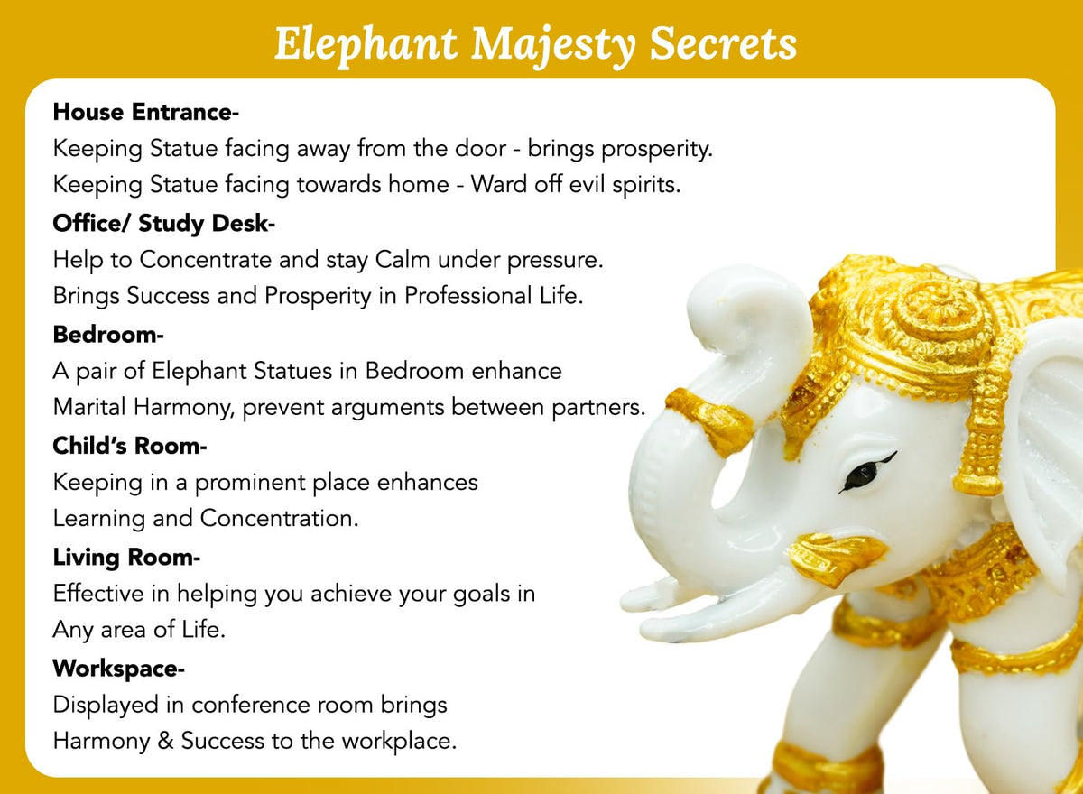 Elephant Show Pieces for Home Decor Living Room Decorative Items | Showpieces Gift Items for Decoration | Center Table Tv Unit Showcase Shelf Office Desk Interior Artifacts Vasthu Statue
