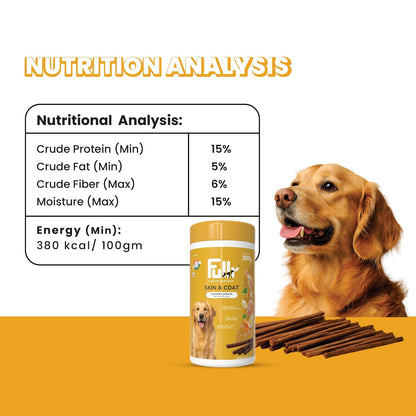 Fullr Skin & Coat Dog Biscuits for All Life Stages, Dog Treats Made with Salmon, Egg & Flaxseed, Healthy Dog Treats Made with Superfoods, Suitable for All Dog Breeds, 300 g