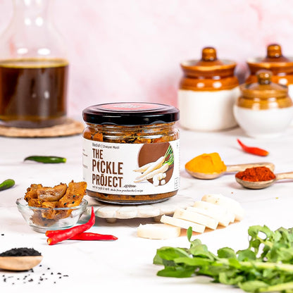 The Pickle Project | Home Made Desi Mooli Ke Achar – 300 gm | Radish Pickle| 100% Natural, No Preservatives | Handcrafted with Authentic Spices | Taste of Darjeeling
