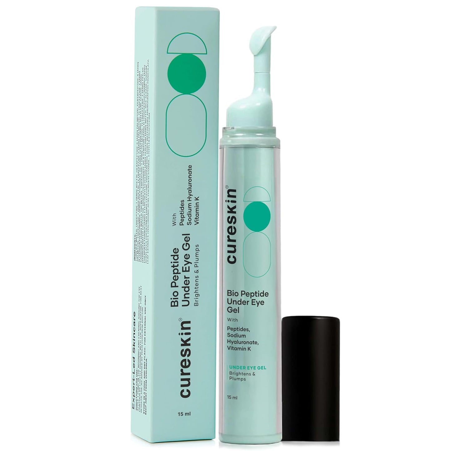 Cureskin Bio Peptide Under Eye Gel with packaging on a white background