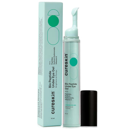Cureskin Bio Peptide Under Eye Gel with packaging on a white background