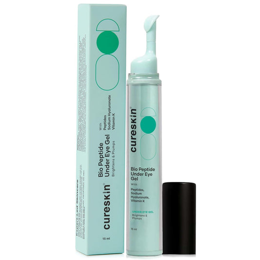 Cureskin Bio Peptide Under Eye Gel with packaging on a white background