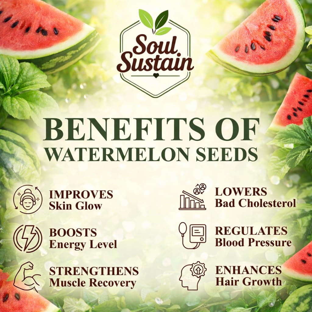 Watermelon Seeds Raw Superfood (80 GM) – Plant Protein Boost, Rich in Fiber & Healthy Fats, Heart & Bone Support, Snack or Recipe Toppers, Smoothies, Salads, Baking, Nutritious Seeds for Daily Use