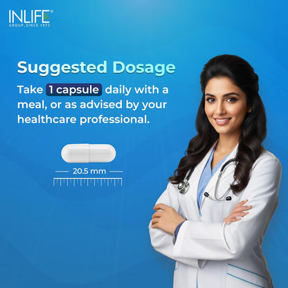 INLIFE Zinc Complex Capsules with Zinc Picolinate & Gluconate with Copper Gluconate | Supports Immune & Skin Health | Helps in Digestion for Men & Women | Veg. Capsules (Pack of 1)