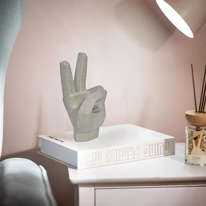 Resin Hand Sign Sculpture Statue Aesthetic Home Decor Items | Showpiece Decorative Sculpture for Office | 22X8 CM