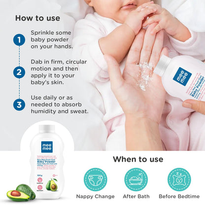Mee Mee Fresh Feel Baby Powder, 100 G, White (MM-1280 100G)