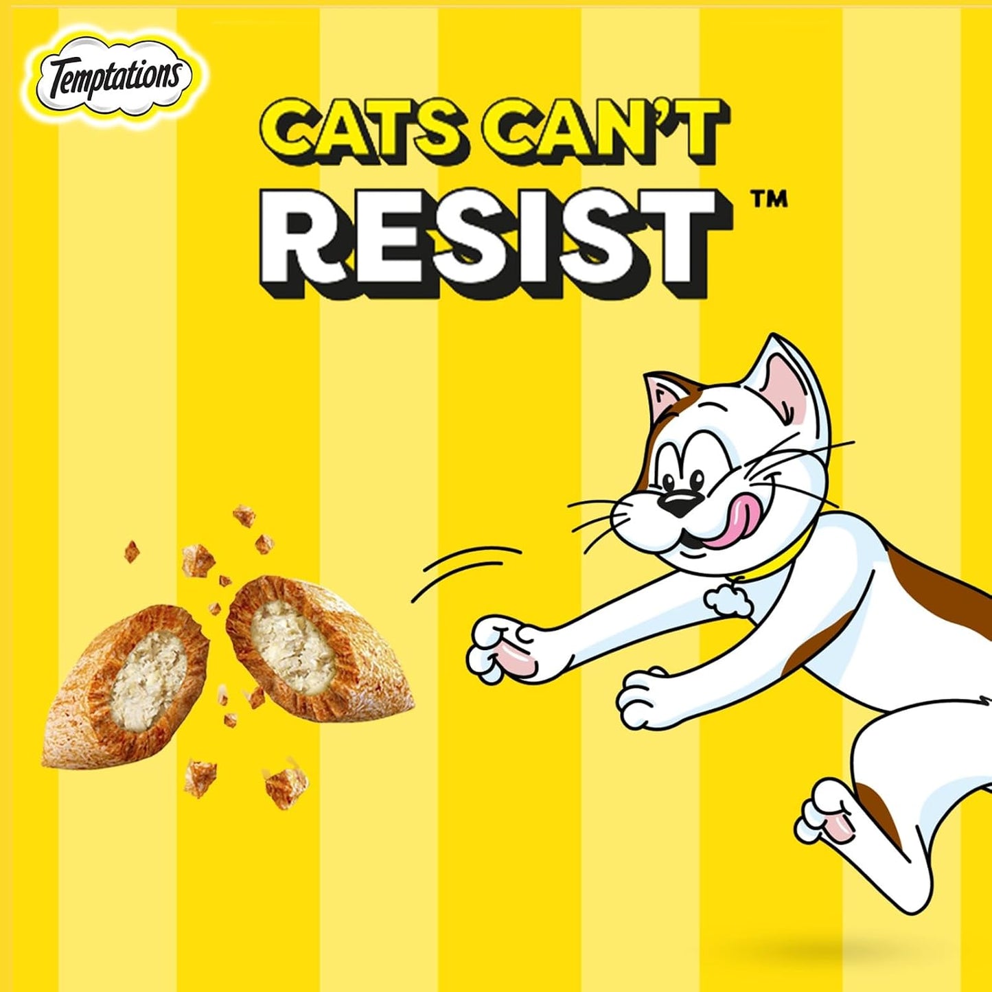 Temptations Crunchy Cat Treats, Tasty Chicken Flavour, 85 g, Goodness of Protein, Vitamins & Minerals, Soft Inside Crunchy Outside