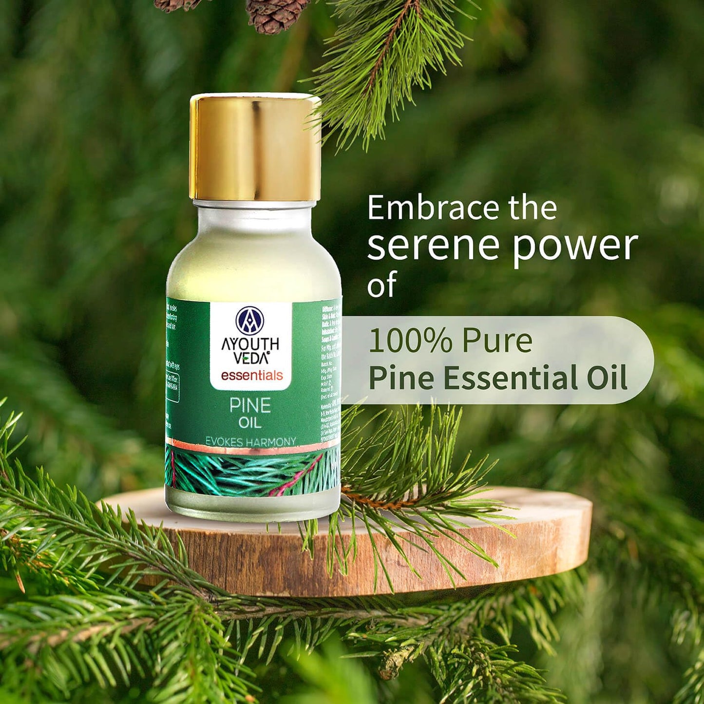 Ayouthveda Pine Essential Oil | Aromatherapy Kit for Stress Relief & Relaxation | use for Skin & Hair, Bath, Soaps & Candles, Inhalers & Diffusers | Revilatises & Soothes Mind & Body (15ml)