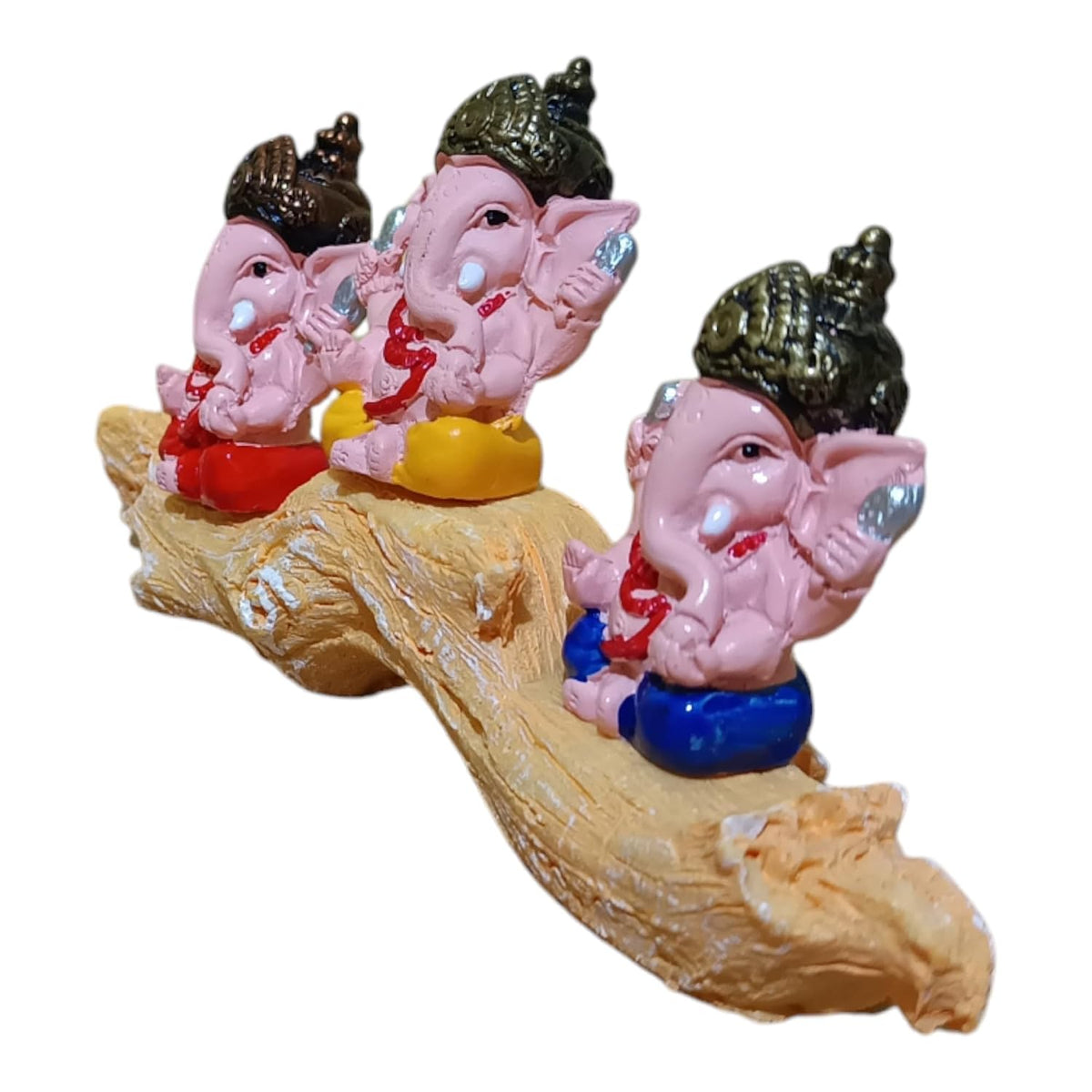 Ganesha Ganesh Ganpati Gajanan Statue Idol Murti Gift Item Decorative Showpiece Multicolor Polyresin Pack of 1 (B010)