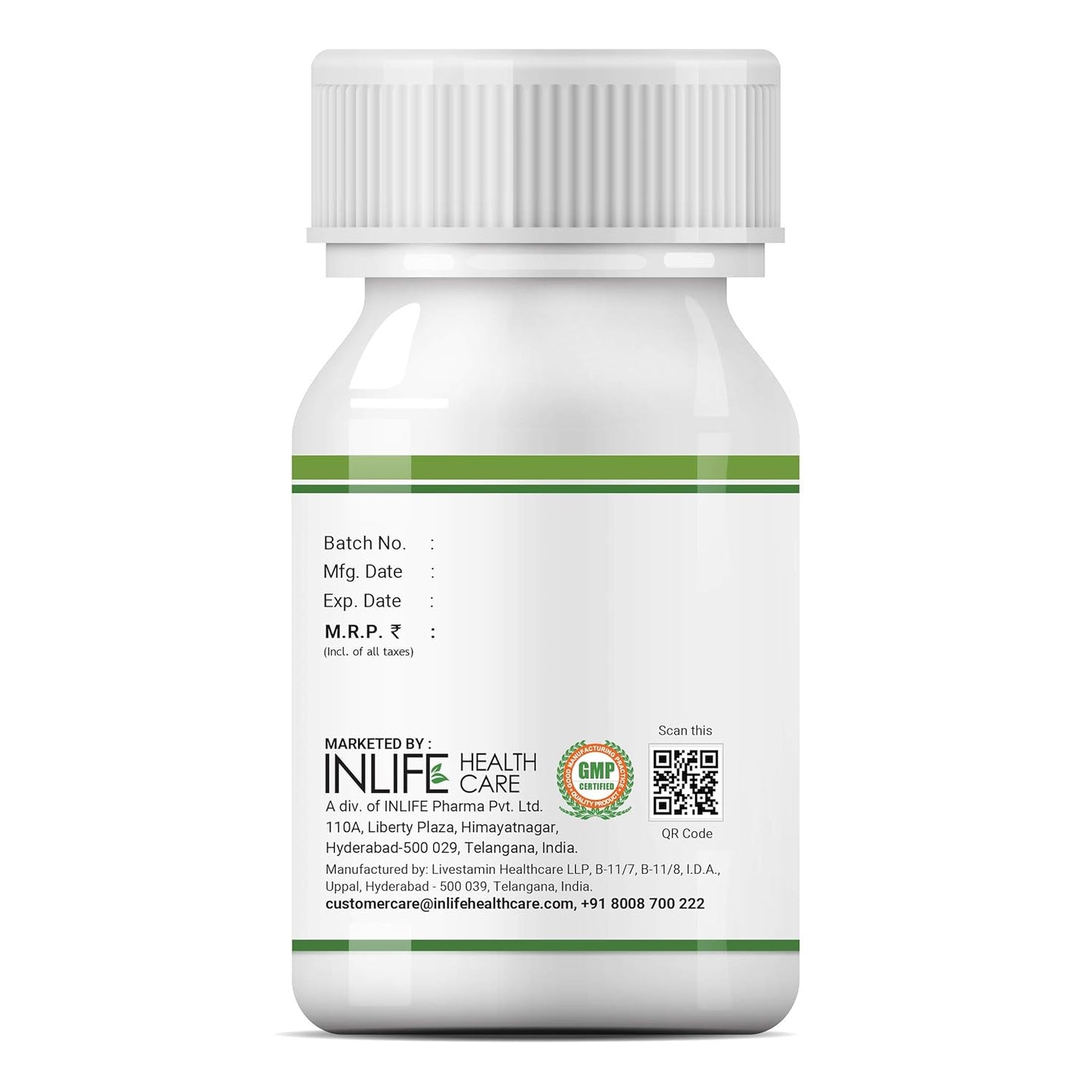 INLIFE Tulsi (Tulasi) Extract Capsules | Holy Basil | Pure Herbal Supplement | Natural Respiratory Wellness, 500mg – 60 Vegetarian Capsules (Pack of 1, 60)