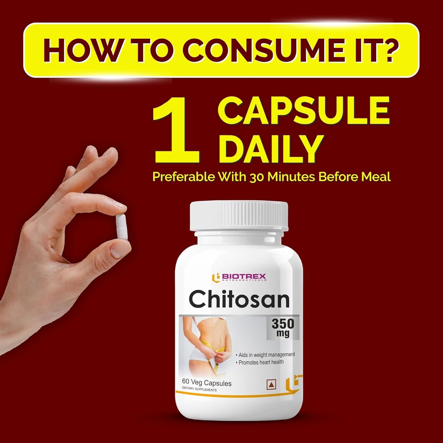Biotrex Nutraceuticals Chitosan 350mg - 60 Capsules