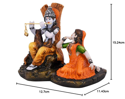 Polyresin Lord Krishna Idol, 5x6x4.5 Inches, Multicolour