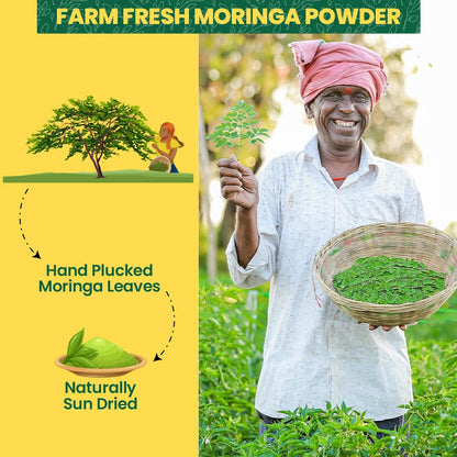 Fast&Up 100% Pure Moringa Powder 100g | Boosts Immunity, Improves Digestion, Supports Skin & Hair Health | Rich in Antioxidants & Nutrients