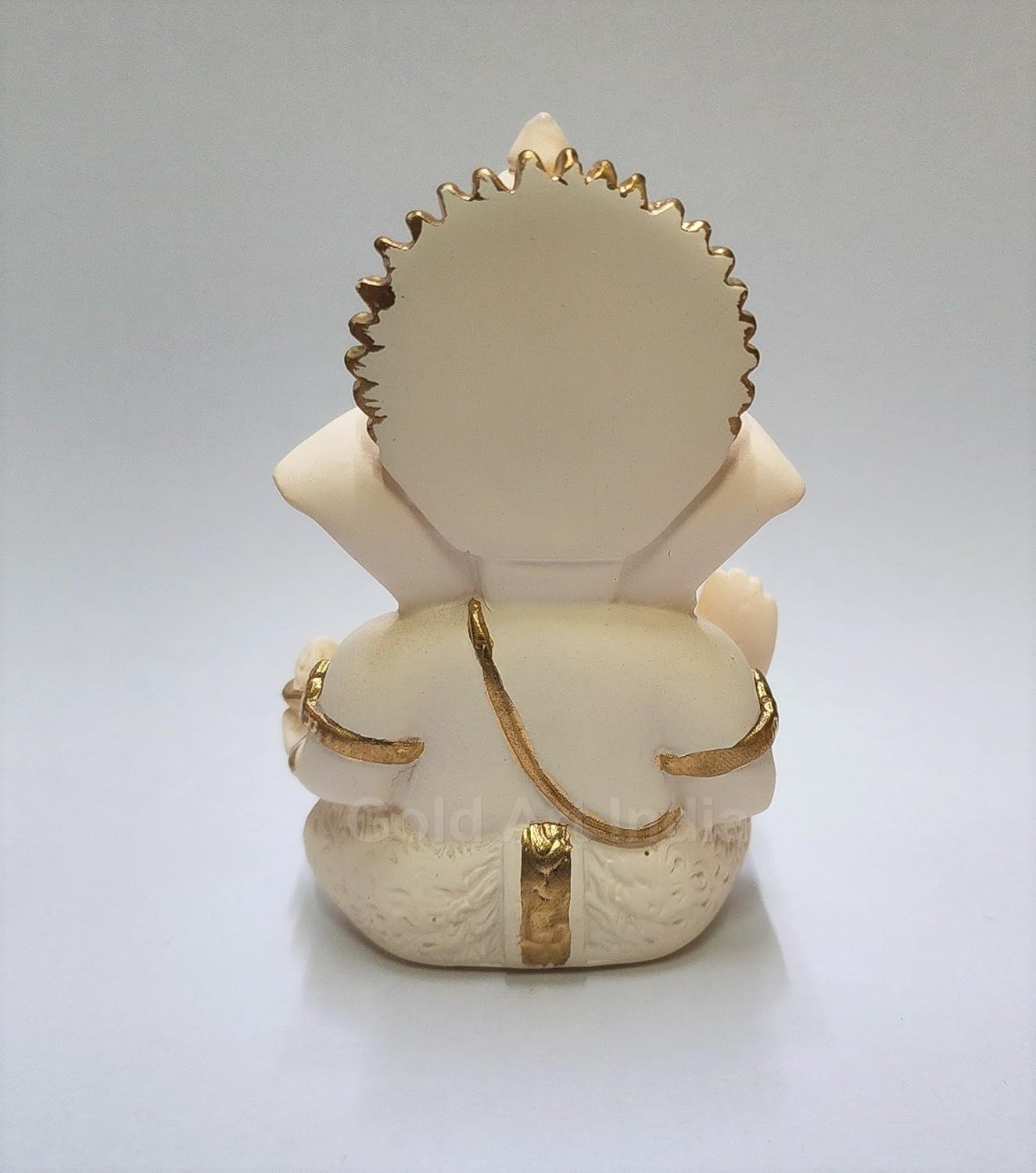 Gold Art India Peach Ivory Finish Ganesha Idol Car Dashboard IdolGanesha Murti Ganpati Idol for Home Decor Puja Lord Ganesh Statue Gift for Office Desk Puja Room Figurine 3.3" inches