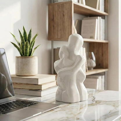 CraftVatika Romantic Couple Showpiece, Home Decoration Items for Living Room, Ceramic Showpiece for Home Decor, Home Decor Items for Living Room Bedroom Hall Office, Wedding Anniversary Valentines Day