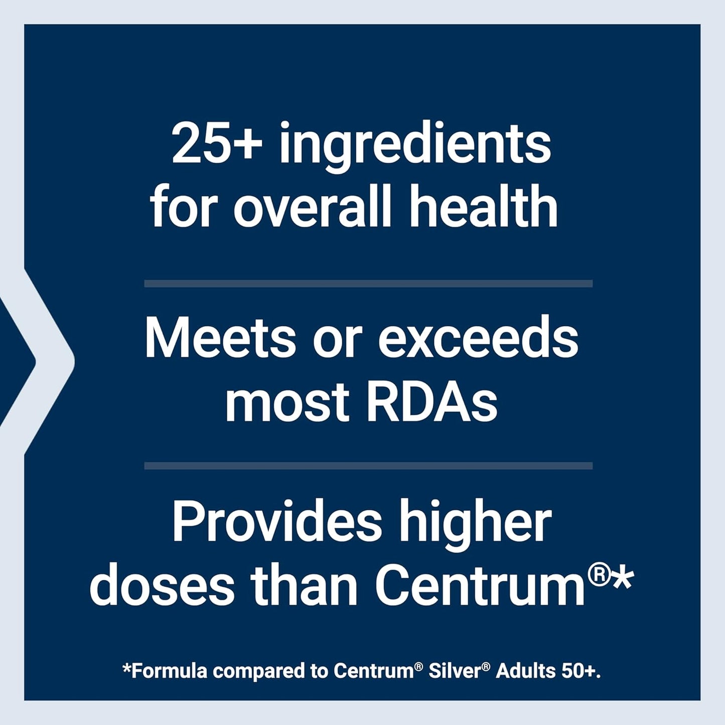 Text on a blue background highlighting health product features.