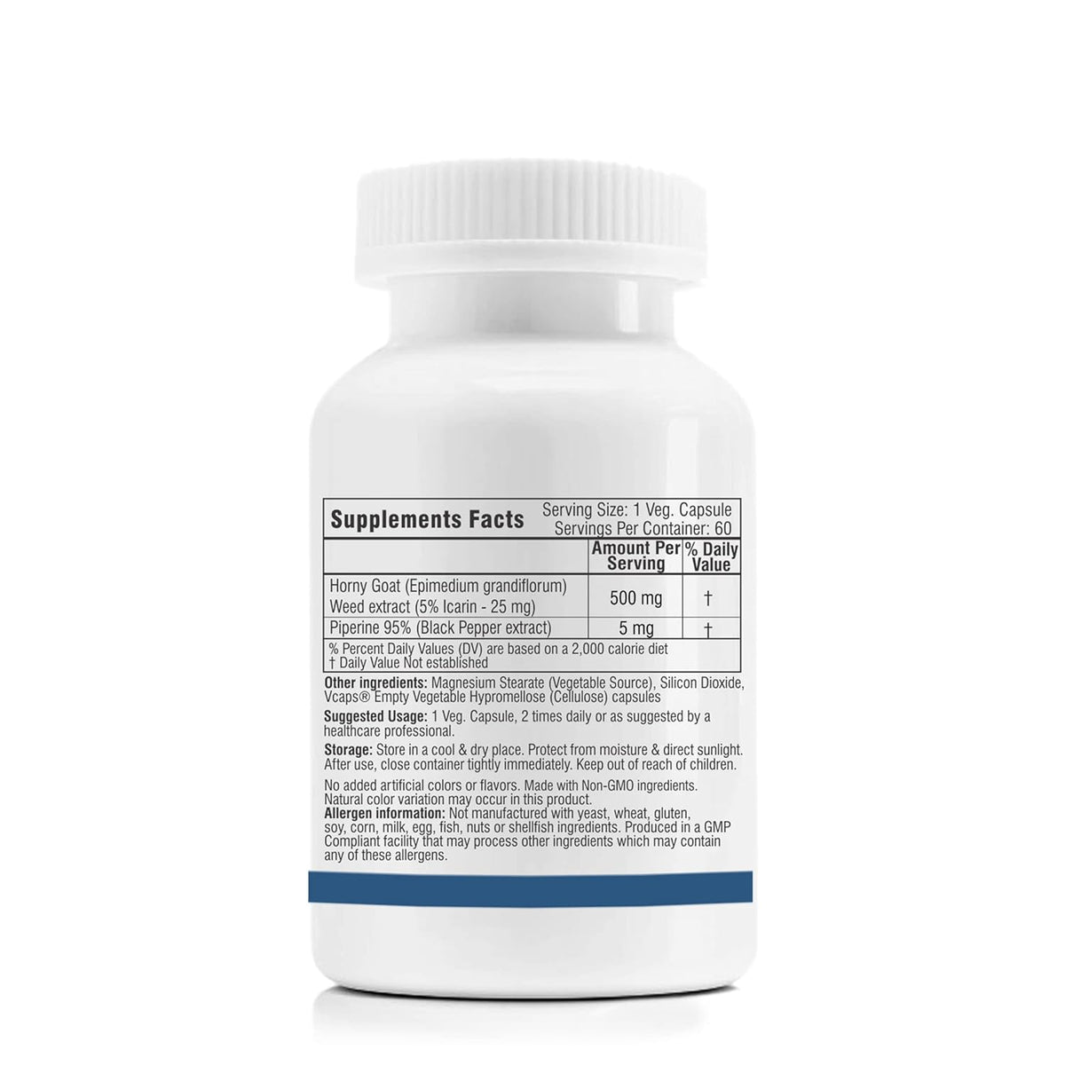 Supplement bottle with label on a white background
