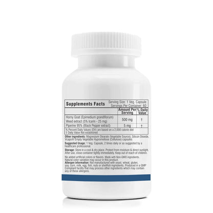 Supplement bottle with label on a white background
