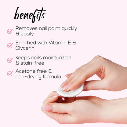 RENEE Nail Paint Remover, 100ml - Moisturizing, Acetone Free, with Vitamin E & Glycerin for Nourished, Stain Free Nails - Quick, Effective, Gentle Nail Polish Remover for All Types of Nail Polish