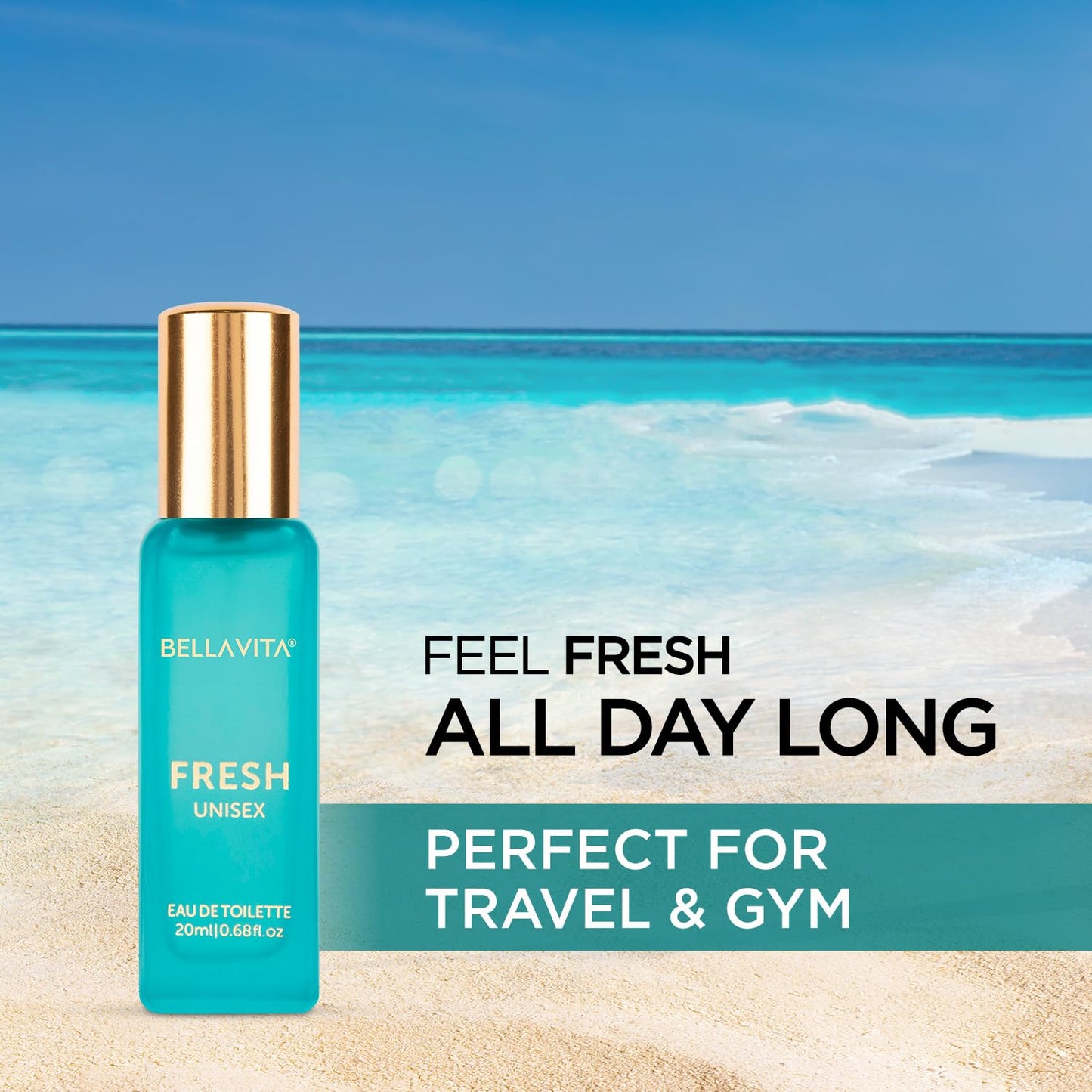 Bella Vita Luxury FRESH Unisex Eau De Toilette Perfume with Bergamot, Lavender,Ylang Ylang|Premium, Long Lasting Fresh Fragrance for Men & Women, 20ML
