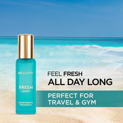 Bella Vita Luxury FRESH Unisex Eau De Toilette Perfume with Bergamot, Lavender,Ylang Ylang|Premium, Long Lasting Fresh Fragrance for Men & Women, 20ML