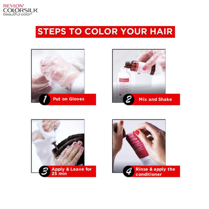 Revlon Colorsilk Beautiful Color, Permanent Hair Color with Keratin, 40ml + 40ml + 11.8ml - Dark Mahogany Brown 3Rb (Pack of 1)