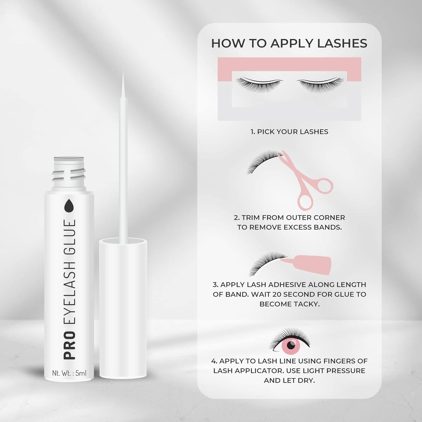 Swiss Beauty Pro Eyelash Glue - White, Eye Makeup, 5Ml