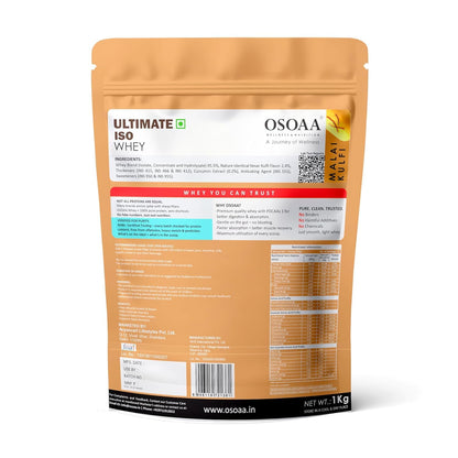 OSOAA Ultimate ISO Whey protein package on a white background