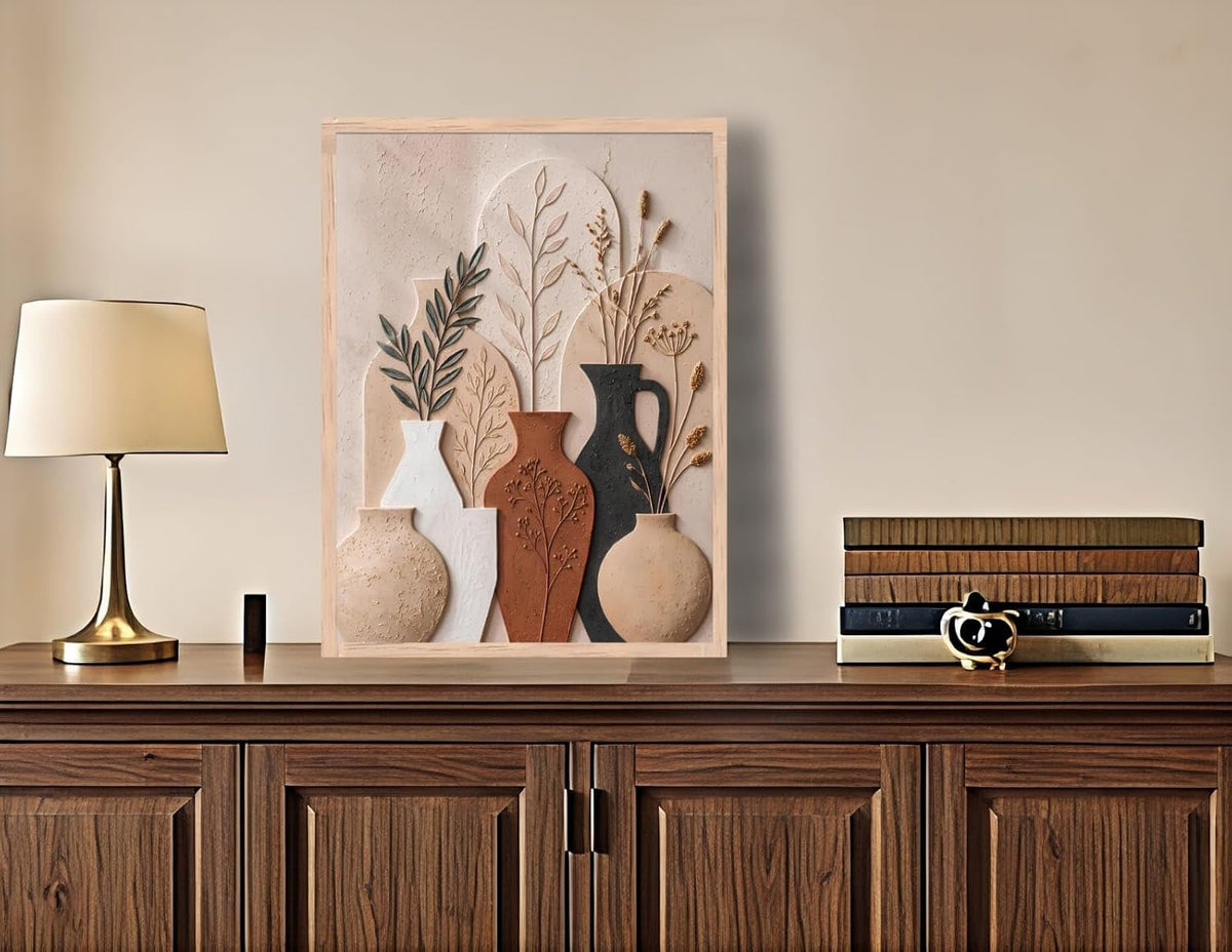 Decorative Floral Wall Art Painting with Frame